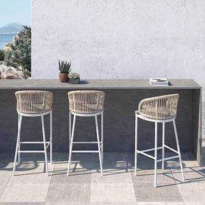 Tabouret de bar extérieur en corde tressée durable LLF pour bistro, café et restaurant - Product Image 6