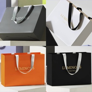 Bán Buôn Tùy Chỉnh Bao Bì Túi Giấy Cảm Ơn Bạn Món Quà Màu Đen Mua Sắm Túi Giấy Với Logo Cho Quần Áo - Product Image 6