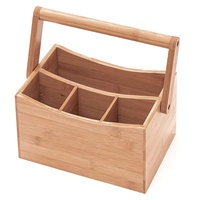 Porte-ustensiles en bois de bambou pour comptoir de cuisine conteneur alimentaire boîte de rangement en bois pliable organisateur en bois Style américain