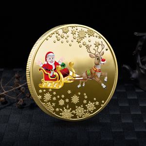 Medaglie Sportive in Metallo con Stampa UV, Monete Souvenir Creative di Babbo Natale in Oro e Argento, Promozione all'Ingrosso - Product Image 5