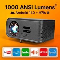 Projecteur intelligent Android Wifi, projecteurs domestiques 4K natifs, équipement de divertissement, 30000 lumens, 1080P, projecteur de cinéma TV