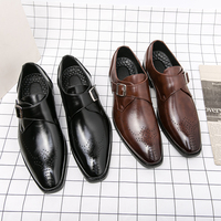 Nouvelles Chaussures Habillées Formelles en Cuir pour Hommes à Bout Pointu, Antidérapantes, avec Motifs Gaufrés, pour Mariage, Vente en Gros