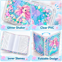 Protège-passeport en PVC transparent à paillettes mobiles, avec poches pliables, pour voyages et vols, protection personnalisée, vente en gros, OEM