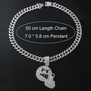 สร้อยคอจี้ทรงเรขาคณิตวงกลมดีไซน์ใหม่สุดล้ำสมัย สไตล์ฮิปฮอป วัสดุอัลลอยด์  สำหรับผู้ชาย  เครื่องประดับแฟชั่นเท่ๆ - Product Image 4