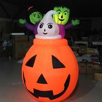 Chapeau de sorcière géant gonflable personnalisé pour Halloween, base à griffes, tissu Oxford 300D durable, résistant au soleil pour fêtes en extérieur