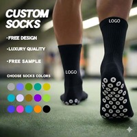 Chaussettes antidérapantes personnalisées avec logo, chaussettes de course, chaussettes de football, chaussettes à grip personnalisé