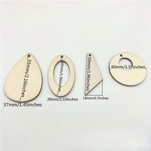 20mm-50mm 50 pièces de tranches ovales en bois naturel non fini pour projets d'arts et d'artisanat DIY, boucles d'oreilles, pendentifs - Product Image 2