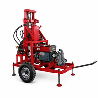 Machine de forage de puits d'eau hydraulique portable, légère et compacte, avec pompe à engrenages et moteur à roulement, profondeur maximale 120 m, 220 V/380 V