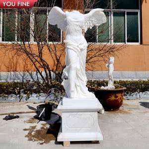 Villa Corntyard decoración de lujo tallada a mano alas grandes estatua de Ángel de mármol - Product Image 6
