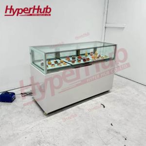 Refrigerador Exhibidor de <span class=keywords><strong>Pasteles</strong></span> con Puerta Corredera, Estante de Vidrio Multicapa, Mostrador de Postres para Supermercado, Equipo de Refrigeración Comercial - Product Image 3