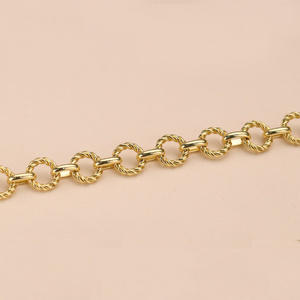 Chất lượng cao 18K vàng thực mạ đồng thau chuỗi, thành phần Vòng cổ Phụ kiện dây chuyền,, kích thước lớn Vòng vàng brass <span class=keywords><strong>chains</strong></span> - Product Image 4