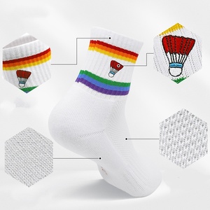 Chaussettes de sport personnalisées pour jeunes - Spandex/Polyester/Coton, évacuation de l'humidité et compression, placement du logo personnalisé pour les sports d'automne - Product Image 5