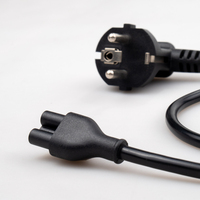 Cable de Alimentación Europeo C5 con Enchufe Europeo Negro IEC 60320 C5, Cable de CA para Cargador de Computadora Portátil, Cable de Alimentación Duradero