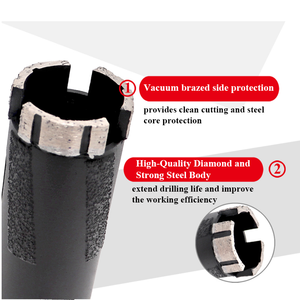 Steins ch neider gewinde 5/8 "-11 6mm Lochs äge Sinter M14 Diamant kern bohrer für Granit-Trocken bohr mauerwerk - Product Image 6