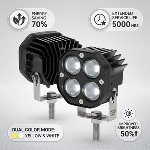 Faro auxiliar LED de 12V 40W de doble color, tipo pod, de 3 pulgadas para motocicleta, SUV, ATV, camión - Product Image 1