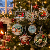 SANGOR SGR-251014 Boule de Noël porte-photo transparente en plastique, cadre photo suspendu