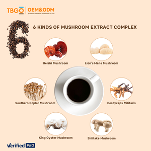 Café <span class=keywords><strong>instantané</strong></span> 6 en 1 TBG OEM 2025, café aux champignons, café noir diététique, poudre de café minceur, café faible en calories, étiquette personnalisée pour boîtes - Product Image 4