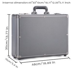 Grande valise rigide en aluminium pour bureau, tablette, unisexe, mallette de rangement pour outils - Product Image 2
