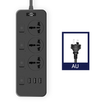 Grosir harga pabrik soket perpanjangan USB Strip daya kabel ekstensi standar EU US UK untuk rumah kantor 10A nilai arus 3 AC