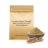 Entrepôt aux États-Unis en stock Qualité 10% Liquiritigenin 30% 40% Ingrédients Extrait de réglisse 90% Liquiritin 1 G/sac Extrait de racine de réglisse Extrait de réglisse