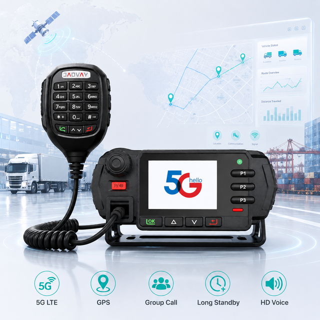 DV-D518 Digital Public Network Car Radio 4G POC Mobile Radio with PTT Hand Mic for Long Distance Freight 5000KM