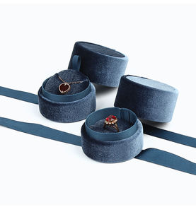 Rosa romantico bella rotonda regalo contenitore di monili con lo stesso colore del nastro - Product Image 4