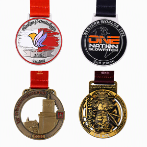 Maßgefertigte Sportmedaille Hohl Antik-Bronze Emaille Slowpitch Karate Samurai <span class=keywords><strong>Malta</strong></span> Architektur Auszeichnung Wettbewerbsband - Product Image 6