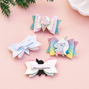 Pinza <span class=keywords><strong>para</strong></span> el pelo <span class=keywords><strong>de</strong></span> niña con diseño <span class=keywords><strong>de</strong></span> unicornio y helado, accesorio <span class=keywords><strong>para</strong></span> el pelo <span class=keywords><strong>de</strong></span> bebé, pinza <span class=keywords><strong>de</strong></span> pico <span class=keywords><strong>de</strong></span> pato <span class=keywords><strong>de</strong></span> cuero PU brillante <span class=keywords><strong>de</strong></span> cobertura completa - Product Image 1