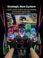 Máquina de Juegos Arcade Operada con Monedas para Salas de Juego, Simulador de Conducción de Autos con Temática de Carreras Todoterreno, Wild Rush Motion