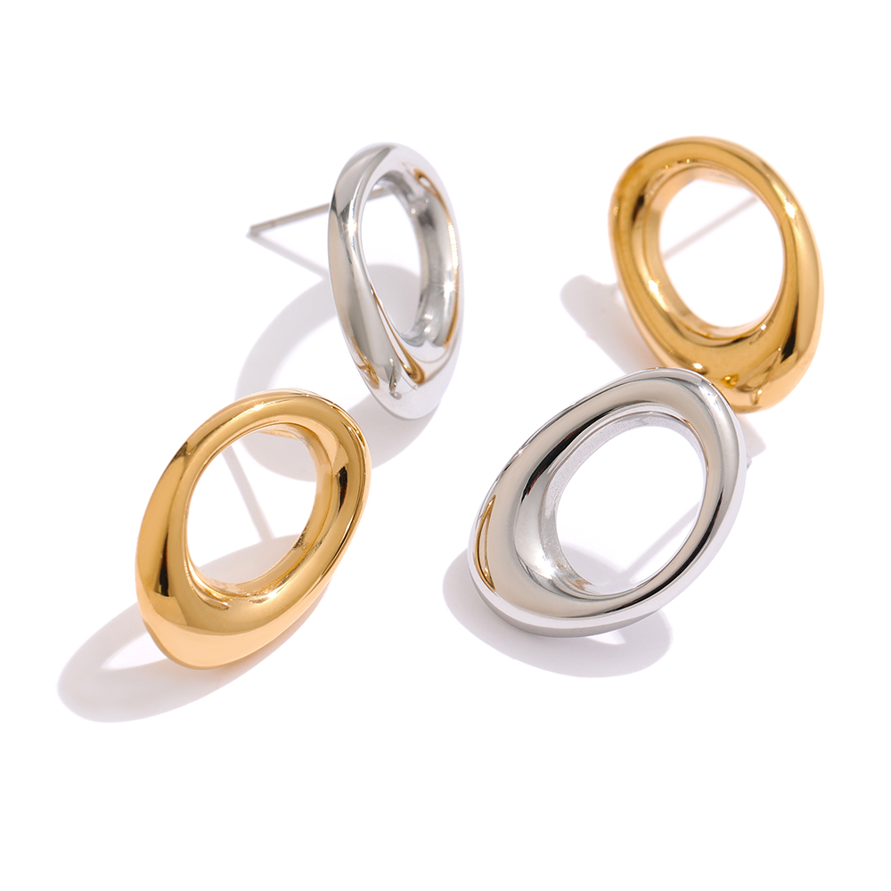 JINYOU-pendientes de oro de 18 K para mujer, joyería de moda, aretes de tuerca de acero inoxidable para oficina, 1134