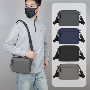 Men's Crossbody Bag Nylon 7 Inch Solid Color Casual Shoulder Bag For Everyday Use - Product Image 1