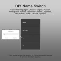 Interrupteur mural intelligent Wi-Fi Manhot DIY avec écran d'affichage et bouton poussoir, 1 à 8 gangs, compatible Tuya Alexa Google Home