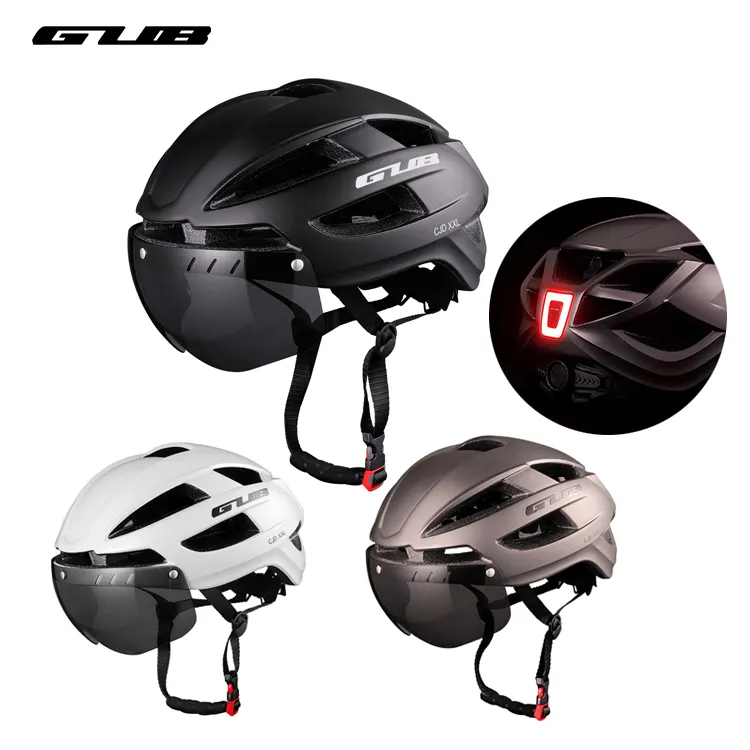 GUB CJD XXL bici ingrandire casco con fanale posteriore integralmente modellato strada MTB bici casco da bicicletta con lente magnetica lampada