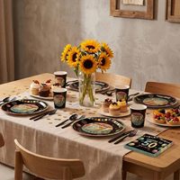 Assiettes et serviettes vintage pour 50e anniversaire, fournitures de fête, vaisselle jetable pour hommes et femmes, décoration d'anniversaire, 1976