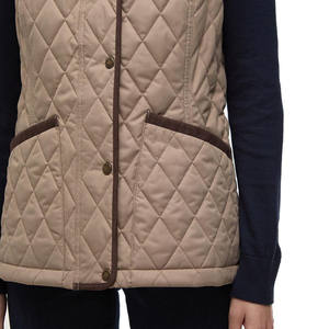 Basso MOQ di media lunghezza vestibilità regolare morbida Suedette da spalla grandi tasche ad angolo gilet leggero imbottito trapuntato da donna - Product Image 4