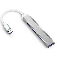 Hub USB Mini 4 in 1 dari Aluminium Alloy, 4 Port USB C, Adaptor Port USB 3.0, Docking Station Tipe C untuk Laptop PC Tablet