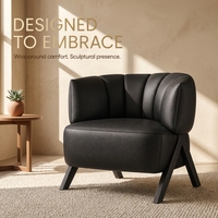 Fauteuil d'appoint individuel rembourré écologique en cuir pleine fleur ou tissu, confortable, pour salon ou salle à manger, directement de l'usine