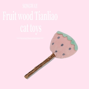 Commercio all'ingrosso di moda moderna Mutianliao bastoncini per la dentizione auto-divertenti giocattoli per gatti interattivi animali in peluche stile fragola legno - Product Image 2