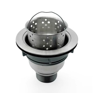 Kitchen Sink <b>Drain</b> Assembly 304 Stainless Steel <b>Basket</b> Brushed Surface Lifting Type Undermount Easy To Clean - Product Image 1