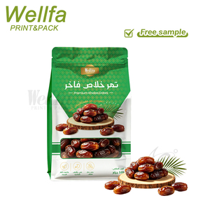 Sacs en plastique personnalisés pour dattes Khalas, 250g 500g, qualité alimentaire, haute barrière, Doypack blanc en PE avec fenêtre transparente, fond plat - Product Image 4