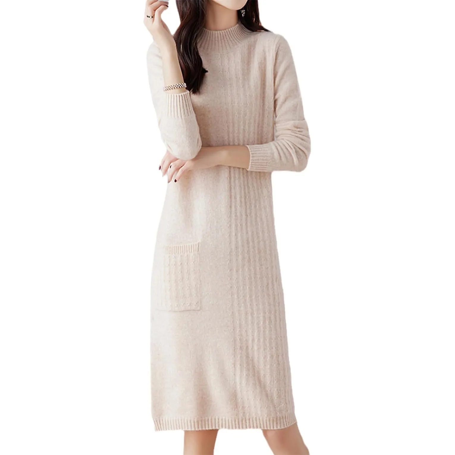 महिला स्वेटर बुना हुआ लंबी मैक्सी कपड़े