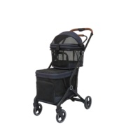 2025 Double vente chaude poussette pliante à une main pour chien avec 2 transporteurs détachables 4 roues voyage poussette pour animaux de compagnie avec porte-gobelet
