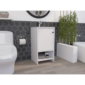 Meuble-lavabo autoportant blanc à 1 étagère Westbury pour salle de bain - Product Image 1