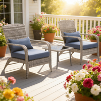 Ensemble de meubles de jardin de luxe modernes en acier inoxydable pour l'extérieur, idéal pour les cours, les hôtels, les appartements et les villas – Vente en gros, durable