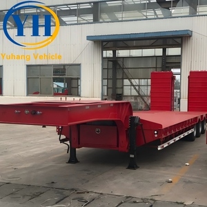 Remorque surbaissée de 60 tonnes à prix le plus bas de l'usine Yuhang à vendre |   Remorque surbaissée à trois essieux, remorque surbaissée à quatre essieux près de chez moi - Product Image 1