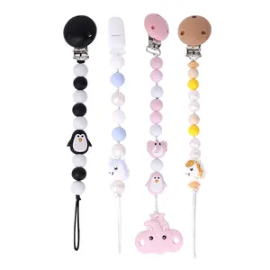New Baby Name Pacifer Clip Silicone Beads Weighted Pacifier Holder