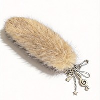 Porte-clés en fausse fourrure de renard, breloque de sac, accessoire de sac à dos, figurine de dessin animé, ornement pour clé de voiture