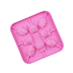 Campione gratuito stampo per cioccolato in Silicone a 8 fori a forma di animale diverso lecca-lecca-lecca stampo per dolci alimentari - Product Image 3
