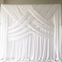 Cortina de Fondo para Escenario de Boda Estilo Europeo Muwei, Cortina de Seda de Hielo