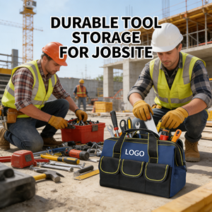 Sac de transport et d'organisation <span class=keywords><strong>à</strong></span> fermeture éclair en tissu Oxford 600D, étanche, portable, avec fond rigide, pour outils <span class=keywords><strong>à</strong></span> main, idéal pour les entrepreneurs - Vente chaude - Product Image 1